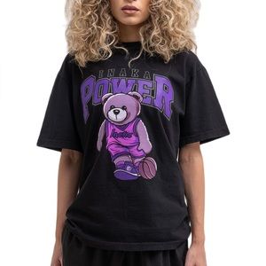 Inaka Power Purple Bear T-Shirt - Medium in Black/Purple